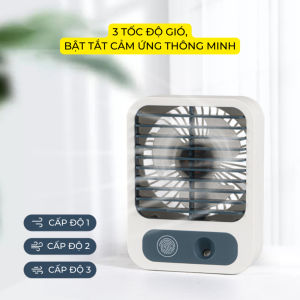 Quạt điều hoà mini quạt hơi nước để bàn 3 chế độ gió dung tích bình chứa nước 600ml tích hợp đèn led bảo hành 12 tháng