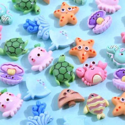 JT Garden B028 เรซิ่นรวมสัตว์ทะเลจิ๋ว 3D คละแบบ (ชุด 10 ชิ้น) อุปกรณ์ตกแต่ง งาน DIY แต่งเคสโทรศัพท์ งานฝีมืออื่นๆ พร้อมส่งจากไทย