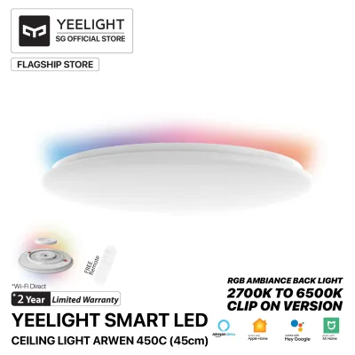 Yeelight Arwen 450C Smart LED Ceiling Light (Ambience Backlight) Works with Google Home Amazon Alexa Siri Shortcut