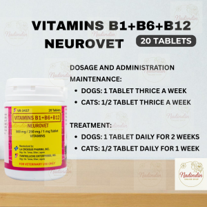 Neurovet Pet Vitamins Tablet 𝗙𝗼𝗿 𝗗𝗼𝗴𝘀 𝗔𝗻𝗱 𝗖𝗮𝘁𝘀 (20 Tablets)