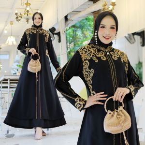 Gamis Abaya Turkey Jersey Mix Ceruty Terbaru Al-zahra