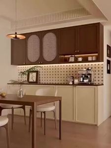 [Cozy ]Sideboard Cabinet Wall Cabinet Rattan Storage Hanging Cabinet Solid Wood Walnut Living Room