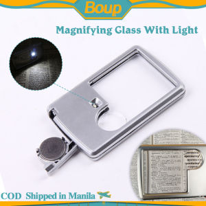 Handheld Magnifying Glass With Light Card Type Reading Magnifying Glass