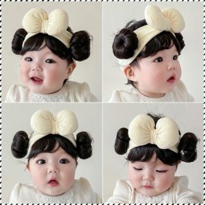 Wig Hair Band Newborn Headdress Hairband Door Cute Bow Tie Applicable Scenes Princess Style Girl