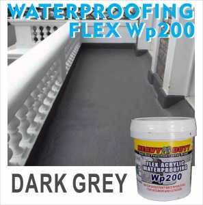 DARK GREY (5L) 💦 Waterproof Heavy Duty ( wp200 ) Leak Seal Repair Paint Cracks Repair Leak Sealer leakage hd WEATHER / 5KG