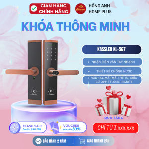Khóa cửa vân tay Kassler KL 567 app ttlock remote điều khiển từ xa màu black & copper