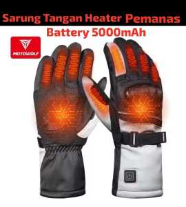 Heater Gloves Waterproof Sarung Tangan Dengan Pemanas untuk berkendara di Musim Dingin MOTOWOLF Mdl0321