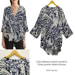 CATO WOMEN PLUS SIZE BLOUSE PURPLE MOTIF/ BLOUSE CATO TERBARU DAN TERMURAH/ BLOUSE CATO big size