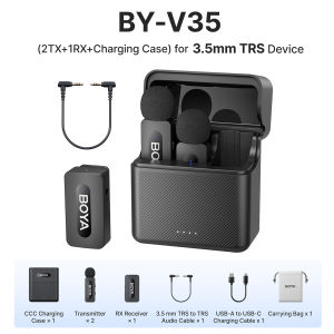 BOYA BY-V3 Wireless Lavalier Microphone for iPhone 15/16 Series Samsung DJI Pocket 3 Type-c Smartphones Cameras Video Recording
