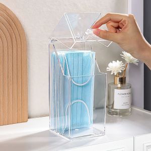 【SG】Large Capacity Transparent Mask Storage Box Household Large Storage Artifact With Cover Dustproof Desktop Disposable Mask Holder
