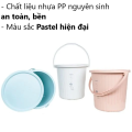 Xô sọc 15L HOKORI nhựa VIỆT NHẬT cao cấp 5238 - Nắp đậy, quai xách, đựng nước, gạo, đá. 