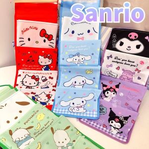 Cute Sanrio Wall Storage Bags Wall Hanging 4 Pockets Cute Cinnamoroll Kuromi Kitty Wall Mounted Storage Bag Organizer Kawaii Cartoon Hanging Bag Door