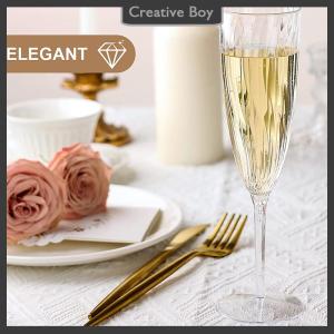 [Creative] 1 8PCS Plastic Champagne es Flutes Disposable Perfect for Wedding and Shower Party Supply Clear Cups Drinkware Gift