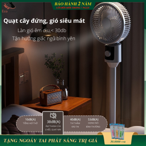 Quạt cây đứng siêu nhẹ quay 180 độ - Quạt 5 cánh siêu mát hoạt động êm ái - Bảo Hành 2 năm lỗi đổi mới trong 7 ngày đầu