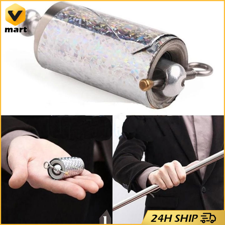  Portable Magic Wand,Silver Magic Cane Metal Appearing