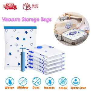 6Pcs Durable Vacuum Storage Bags Clothes Storage Bags Sealing Compression Bag Space Save Sealer Storage Organiser for Blankets Comforters Pillows Clothes Storage