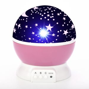 Star Projector Lamp Children Bedroom LED Night Light Baby Lamp Decor Rotating Starry Nursery Moon Galaxy Projector Table Lamp Discoball Lamps