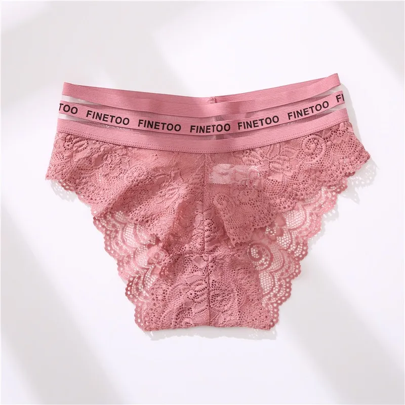CC】FINETOO Women's Panties Sexy Temptation Female Underpants Low-waist Lace  Panties Transparent Hollow Out Underwear Lingerie L-XXL