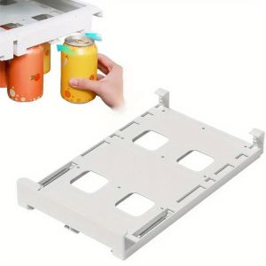 Refrigerator Hanging Shelf Rack - Soda Can Organizer for Beer Coke Pop Cans - Space Saving Fridge Mountable Drink Holder