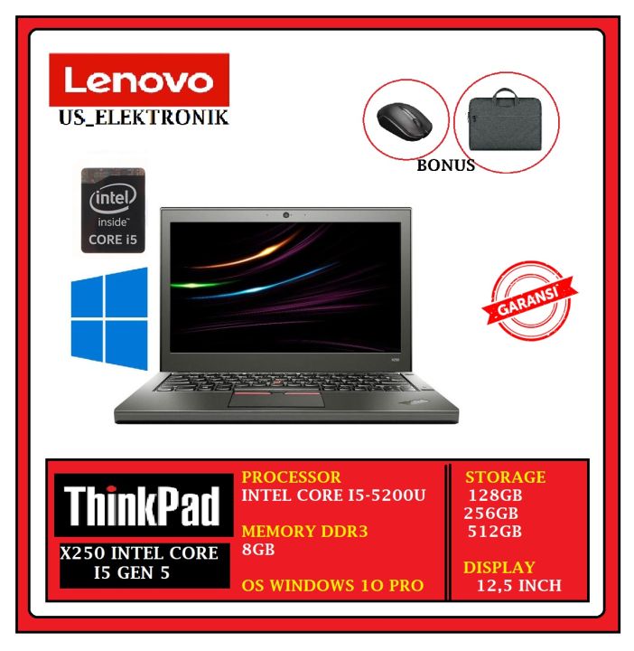 LAPTOP LENOVO THINKPAD X250 INTEL CORE I5 GEN RAM 8GB/256SSD 12 - Main Image