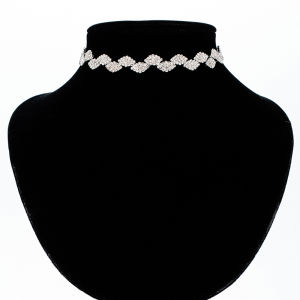 European and American new fashion retro collar womens rhinestone geometric short neck chain collarbone chain neck chain
