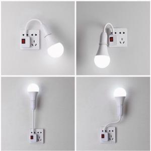 Universal E27 Plug in Play 360 Adjustable Wall Light Socket Adapter Lamp Bulb Extension Hold Flexible Wall Light