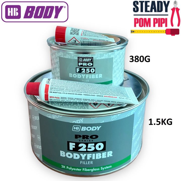 HB BODY F250 BODY FIBER FILLER WITH HARDENER 380G 1.5KG FIBERGLASS CAR