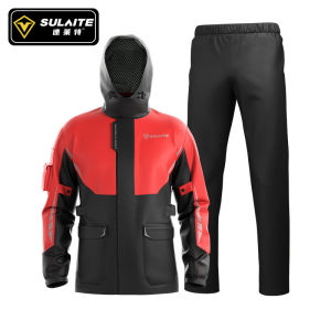 Motorcycle Raincoat Split Waterproof Jacket L4 Water-resistant Reflective Multi Pockets Breathable Cruising Rally ADV Motorbike