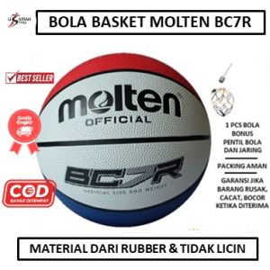 BOLA BASKET KARET MOLTEN BG7R ORIGINAL - BOLA BASKET OUTDOOR INDOOR - BASKETBALL NBA - OFFICIAL