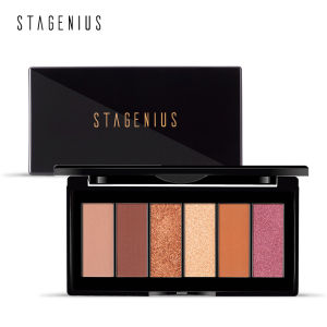 STAGENIUS 6 màu Glitter Bảng phấn mắt dễ trang điểm lâu trôi Phấn phủ sắc tố tốt Bảng màu mắt mờ nhiệt đới