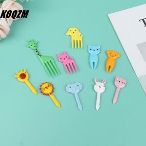 KOQZM 10Pcs Mini Animal FarmKids Fruit Fork Cartoon Snack Cake Dessert Food Toothpick