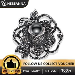 hebeanna เข็มกลัดติดโบว์พลอยเทียมสีดำรูปปืนสำหรับผู้หญิงหมุดปักดอกไม้หมุดสำหรับงานเลี้ยงสำนักงานเพื่อนของขวัญเครื่องประดับ