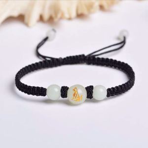 Vòng tết chỉ đỏ (đen) con giáp tuổi tuất - Vòng tay đá hình tuổi tuất - May mắn tài lộc