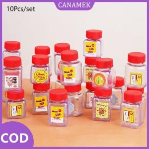 CANAMEK✨ 10 cái Lọ đựng đồ ăn nhẹ mô phỏng nhà búp bê 1 12 lọ kẹo Mô hình nhà búp bê nhà bếp thu nhỏ chai rỗng trang trí đồ chơi chơi giả vờ