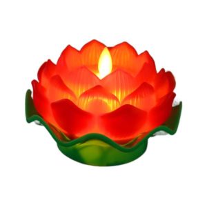 MAOMEI HOUSE Không lửa Nến hoa sen Led Mô phỏng Sáng Tạo Đèn ngủ Trang trí nhà cửa Nhấp nháy Đèn để bàn Đám cưới