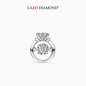 LAZO DIAMOND Blooming BB Ring Dancing Diamond Pendant in 375/9K White Gold