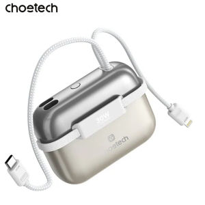 Pin Dự Phòng Mini 30W Choetech B812 Dung Lượng 10000mAh Tích Hợp Cáp Type C Và Lightning Dùng Cho Tất Cả Dòng Điện Thoại