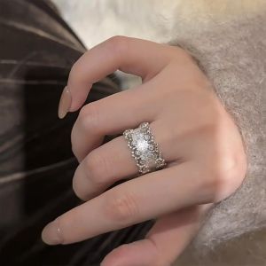 European Vintage Lace Ring Open Adjustable Design Niche Irregular Artistic Ring