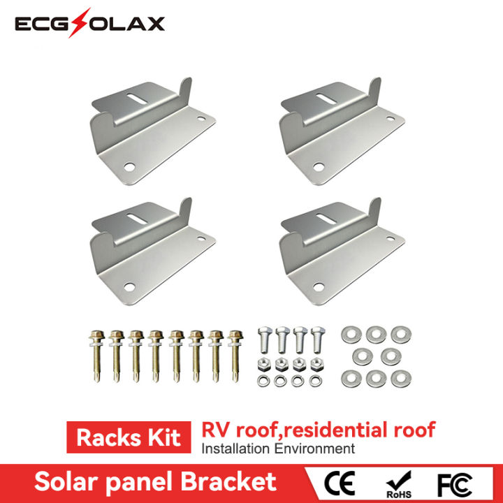 Solar Mounting Kit Rv ECGSOLAX 1 Set Solar Panel Mounting Z-Types Solar Mounting Kit Set of 4 ...