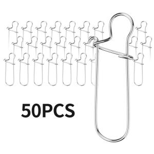 SANLIKE 100pcs Stainless Steel Ball Bearing Swivel Clips Connector Clips Lure Snap Fishing Accessories