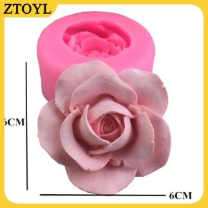 ZTOYL  3D hoa hồng hình dạng Silicone fondant xà phòng bánh KHUÔN CUPCAKE nướng công cụ