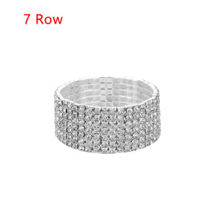 AODDO 1-10 Rows lễ cưới Người đàn bà Cô dâu Vòng đeo đàn hồi Căng tay Crystal Rhinestone Vòng tay
