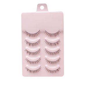 VEDO 💕COD 5 Pasang/Set Bulu Mata Palsu Portabel 3D Padat Melengkung Alami untuk Wanita