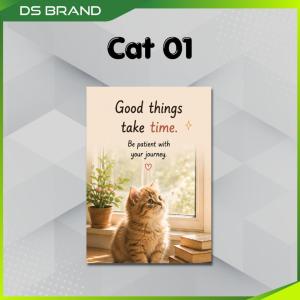 Cute Dog and Cat Motivational Quotes Wall Decor Poster KT Board for Home Office Classroom - M1