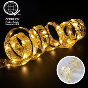 JACKSUN Christmas Ribbon Fairy Lights for Christmas Tree Decoration Home Garden Decor Gift 1M/5M/10M