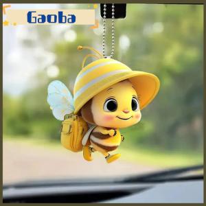 gaoba Realistic Animal Cute Little Bee 2D Acrylic Pendant Rearview Mirror Hanging Decor Car Accessories Car Pendant Hanging Ornament