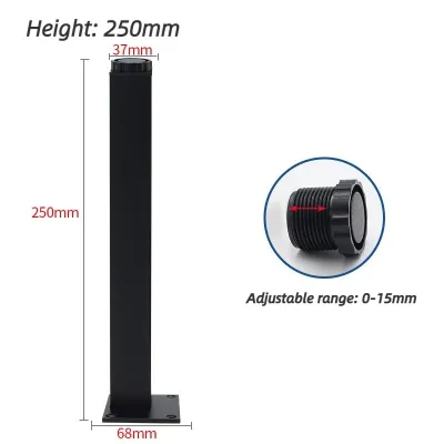 [SG] 4PCS Adjustable Furniture Legs Aluminum Alloy Cabinet Leg Stand Square Non-slip Table Sofa Bed Leg Support