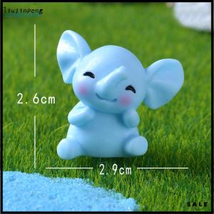 [liujinpeng] Cartoon Cute Blue Elephant Micro Landscape Desktop Decorative Ornaments Mini Elephant DIY Gadgets Home Figurines Statue