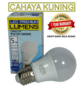 Lampu LED LUMENS 5w 5 watt 5watt PUTIH atau KUNING TERANG MURAH 110++ Lm/W (umumnya 90 Lm/W) - CoolWhite - Warm White - Garansi 1 Tahun - Menggunakan Driver Terpisah (Constant Current) lebih AWET - Langsung Pabrik - Grosir - BestBuy - Value For Money
