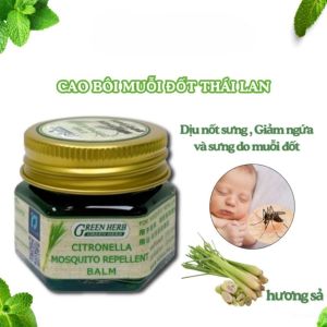 CAO XOA MUỖI ĐỐT THÁI LAN GREEN HERB COMBO 2 HŨ 10G | DẦU CÙ LÀ THẢO DƯỢC GIẢM NGỨA MUỖI ĐỐT
